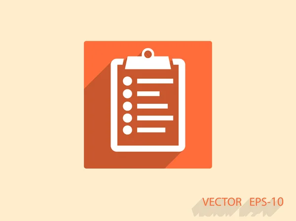 Icono plano del portapapeles — Vector de stock