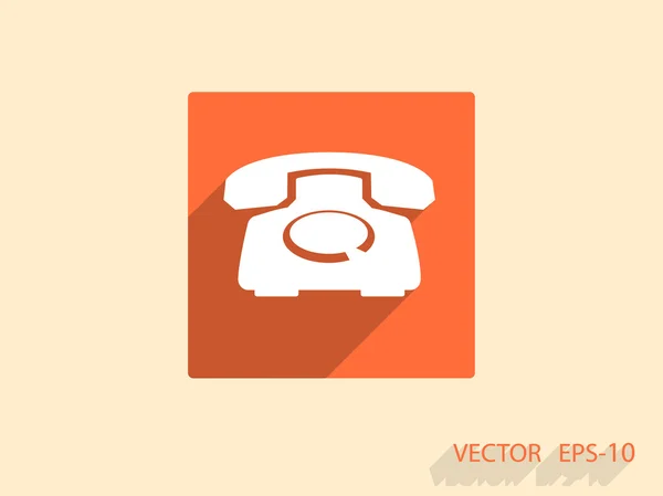 Icono plano de un teléfono — Vector de stock