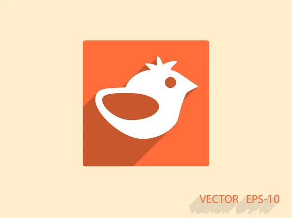 Flache Ikone des Vogels — Stockvektor