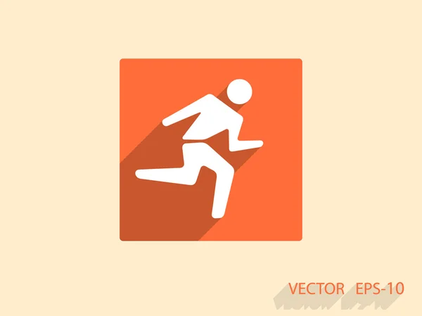 Flat icon of running man — Stock Vector