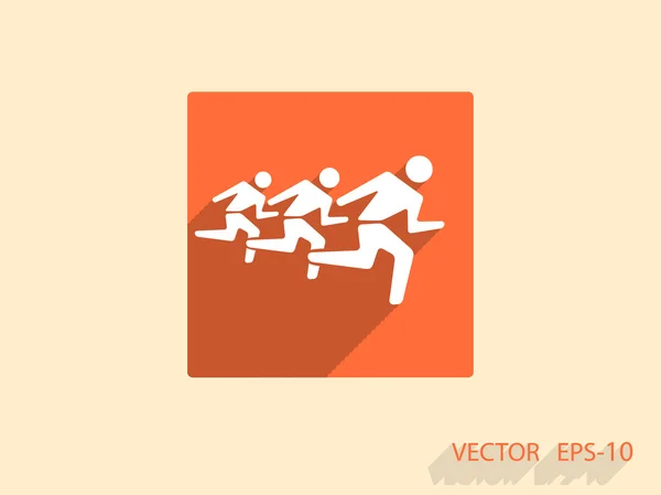Плоская иконка бегущих людей — стоковый вектор
