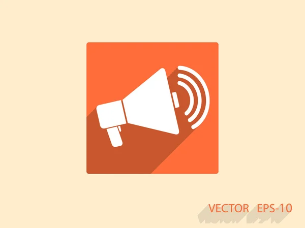 Ícone plano de megafone — Vetor de Stock