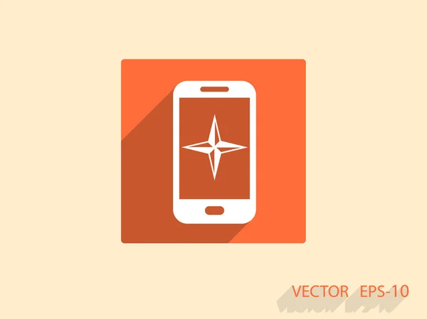 Icono plano del teléfono inteligente — Vector de stock