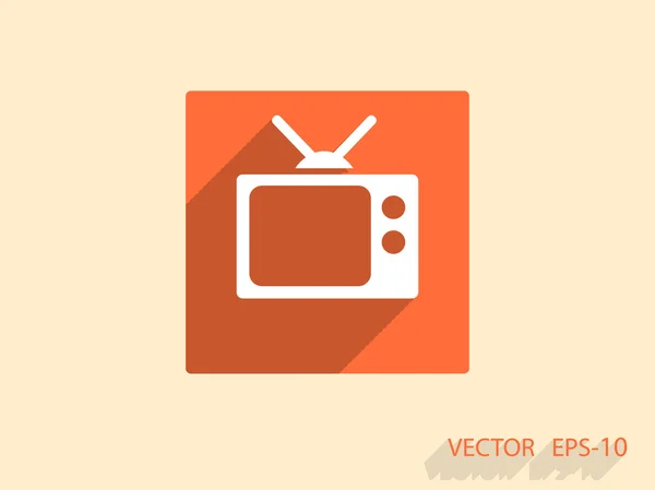 Ploché ikony tv — Stockový vektor