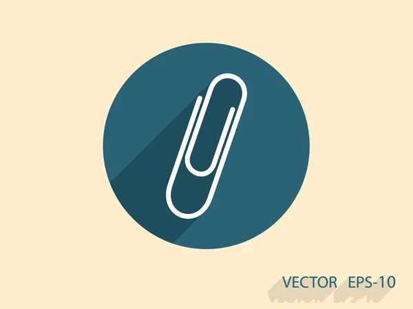 Plat lange schaduw pictogram van een Paperclip, vectorillustratie — Stockvector