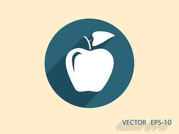 Icono plano de manzana — Vector de stock