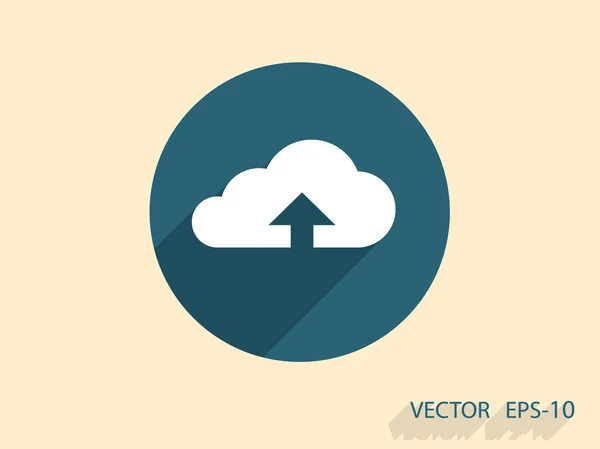 Icône plate du nuage de téléchargement — Image vectorielle