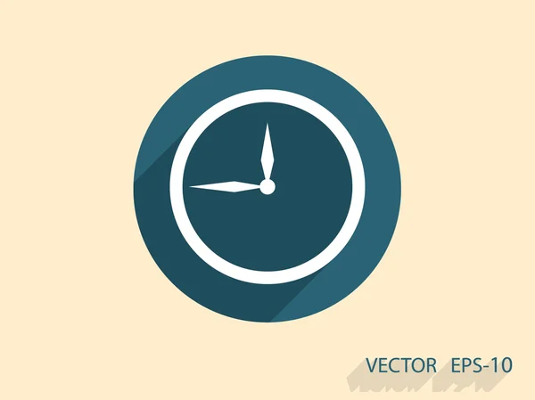 Flat  icon of clock — Stock Vector