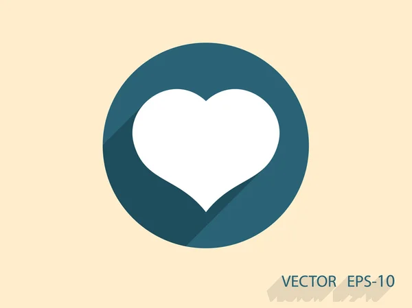 Icono plano del corazón — Vector de stock