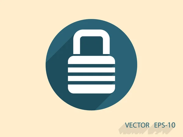 Platte pictogram voor vergrendelen — Stockvector