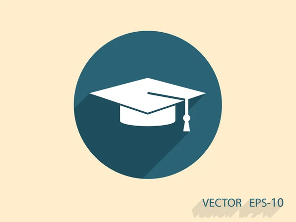 Icono plano de graduado — Vector de stock