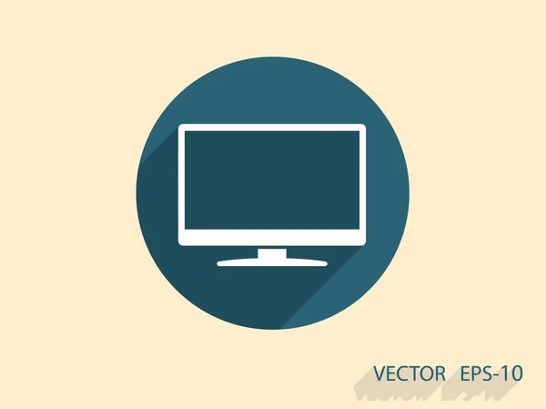 Pictograma plat de monitor — Vector de stoc