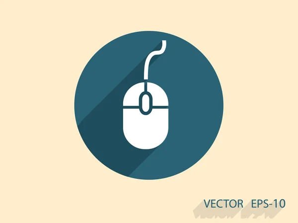 Icono plano del ratón — Vector de stock