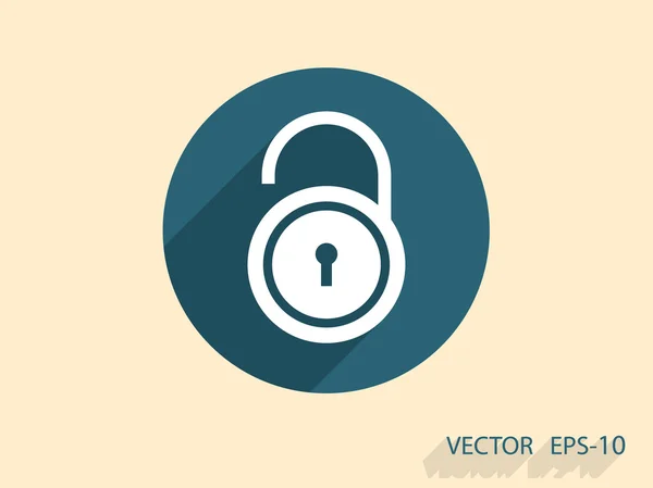 Icono plano de desbloqueo — Vector de stock