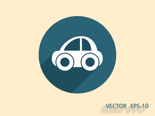 Sombra larga plana Icono del coche, ilustración del vector — Vector de stock