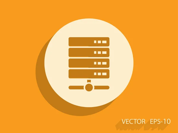 Icono del servidor informático, ilustración vectorial — Vector de stock