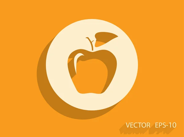 Platte pictogram van apple — Stockvector