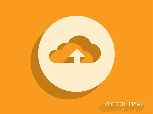 Icona piatta di upload cloud — Vettoriale Stock