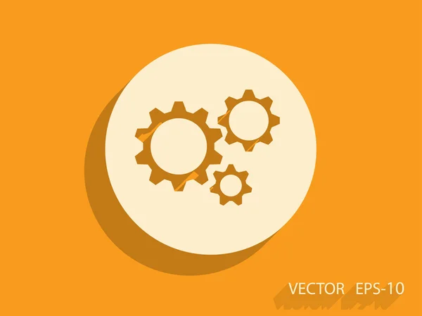Icône plate des engrenages — Image vectorielle