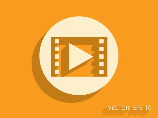 Icono plano de vídeo — Vector de stock