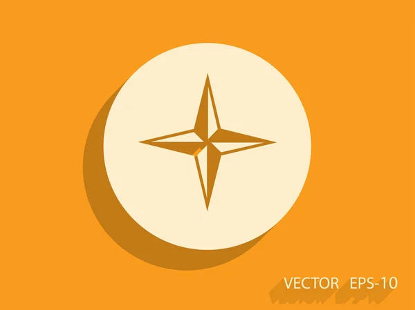 Flache Ikone des Kompasses — Stockvektor