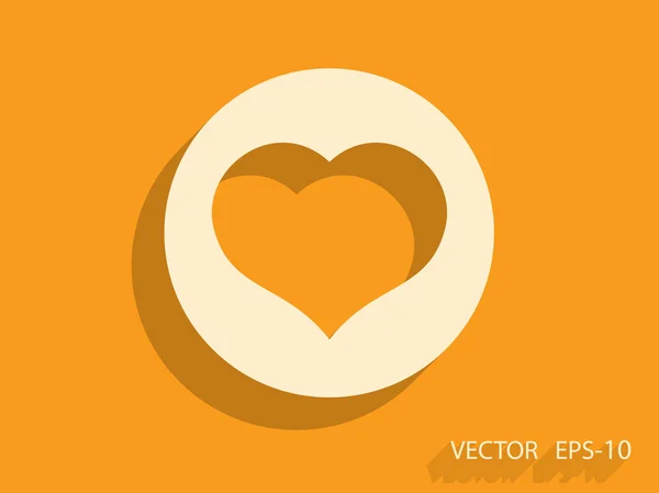 Icono plano del corazón — Vector de stock