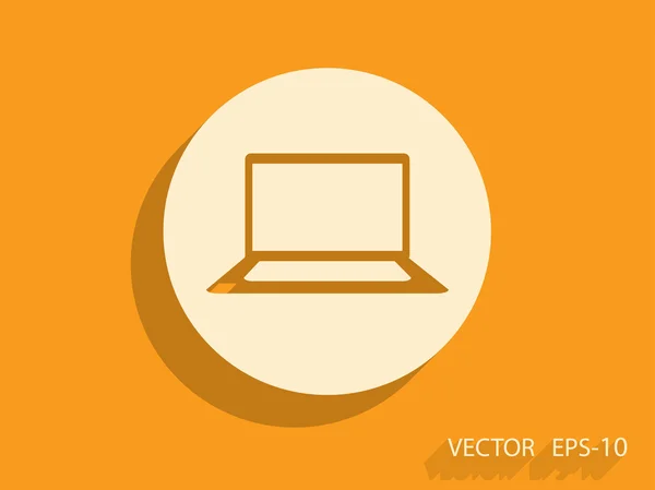 Flat icon of laptop — Stock Vector