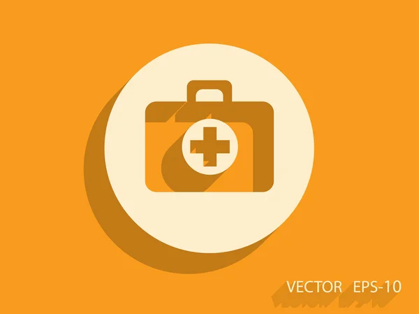 Icono plano de la bolsa médica — Vector de stock