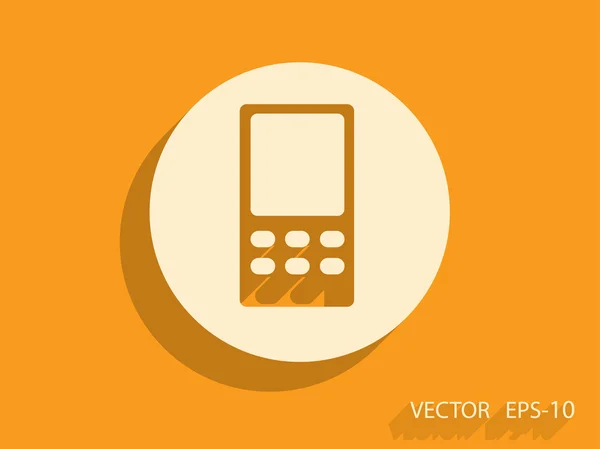 Icono plano del teléfono celular — Vector de stock