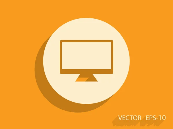 Pictograma plat de monitor — Vector de stoc