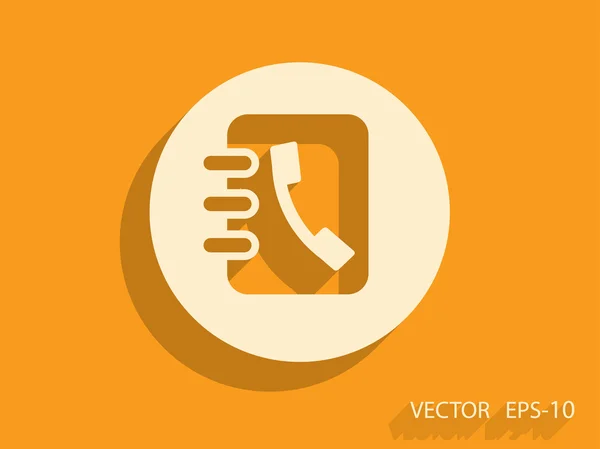 Icono plano de libro de contactos — Vector de stock