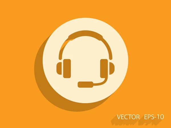 Flat icon of headset — Stock Vector