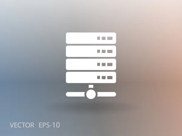 Plochý dlouhý stín počítač ikona serveru, vektorové ilustrace — Stockový vektor