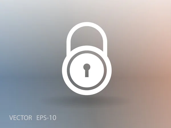 Icono plano de bloqueo — Archivo Imágenes Vectoriales