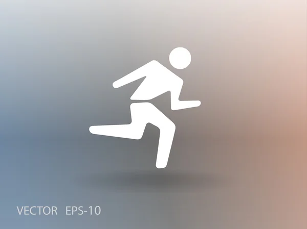 Icono plano del hombre corriendo — Vector de stock