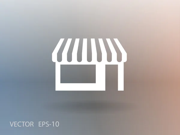 Düz uzun mağaza kutsal kişilerin resmi, vektör çizim gölge