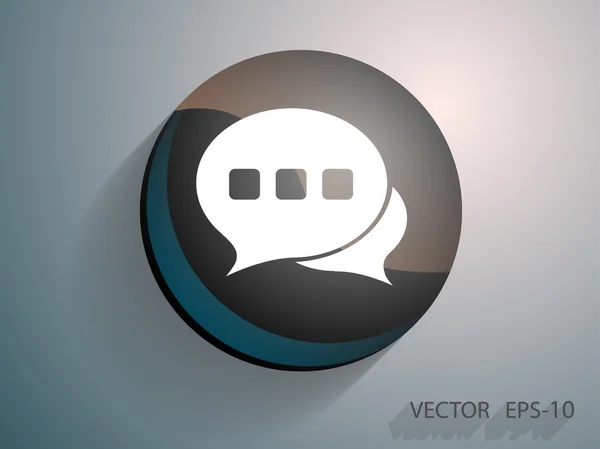 Icono plano de una comunicación — Vector de stock