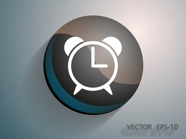 Flat icon of alarm clock — Stock Vector