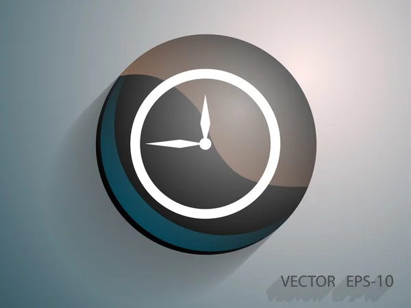 Icône plate de l'horloge — Image vectorielle