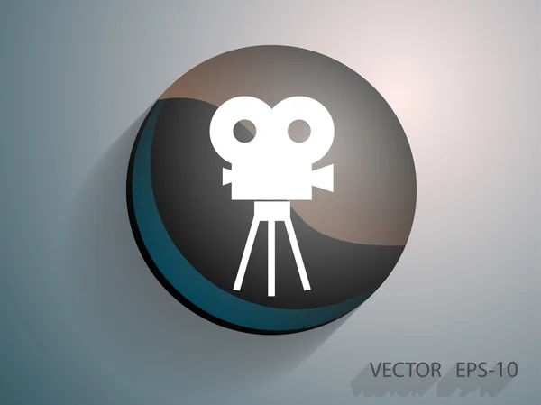 Ícone plano do cinema — Vetor de Stock