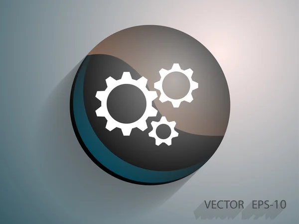 Flat icon of gears — Stock Vector