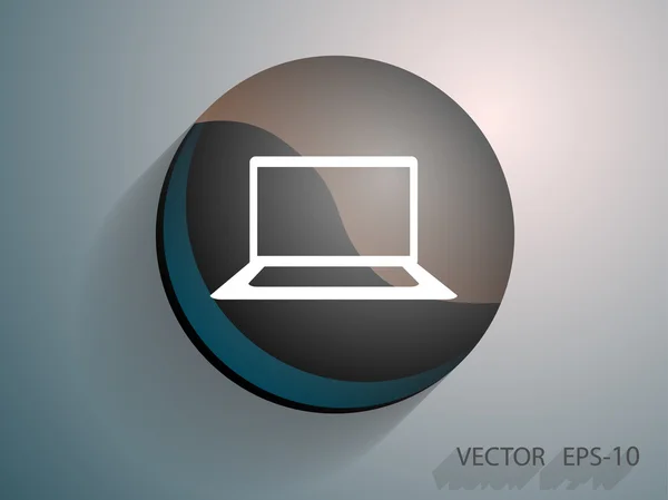 Icono plano del ordenador portátil — Archivo Imágenes Vectoriales