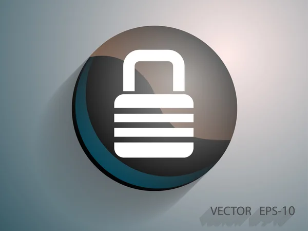 Flat icon of lock — Stock Vector