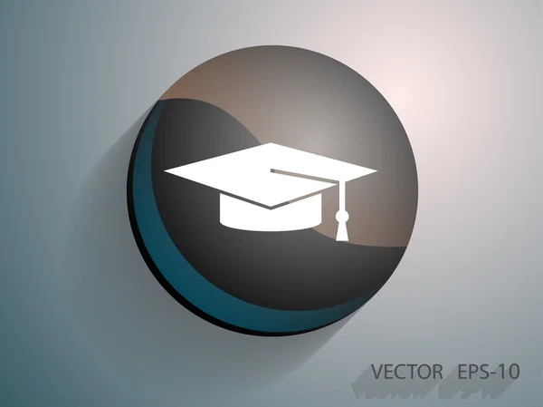 Icono plano de graduado — Vector de stock