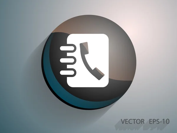 Icono plano de libro de contactos — Vector de stock