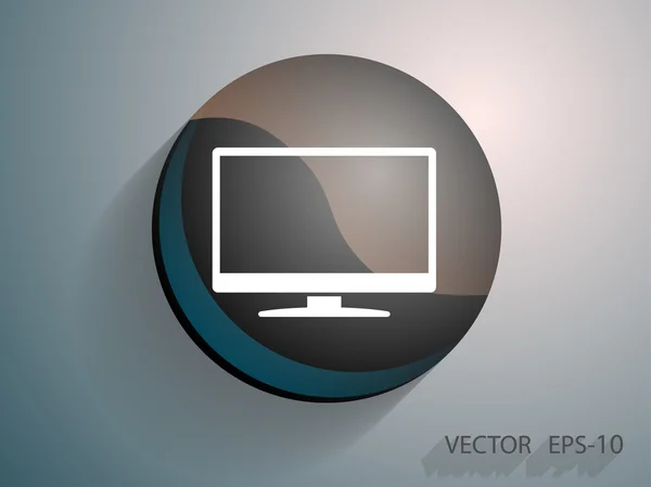 Icône plate du moniteur — Image vectorielle