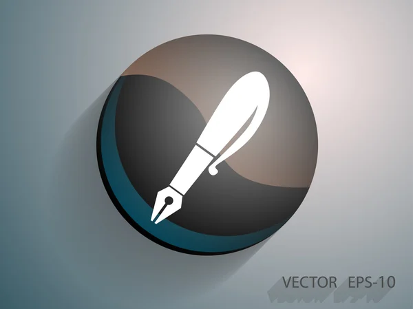 Platte pictogram van pen — Stockvector