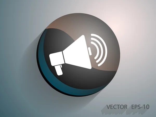 Icono plano de megáfono — Vector de stock