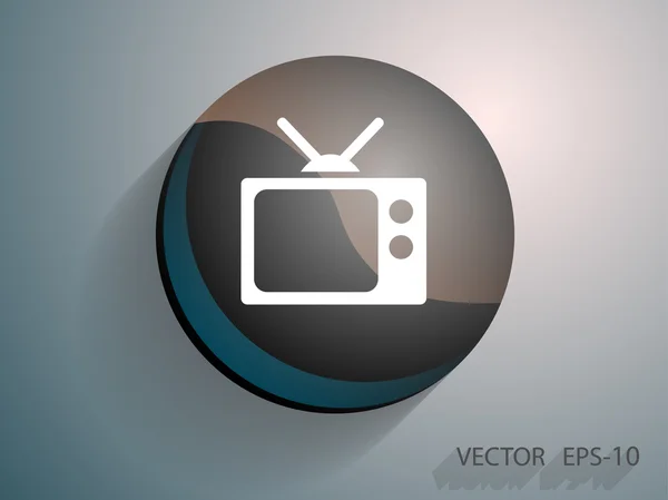 Flat icon of tv — Stock Vector