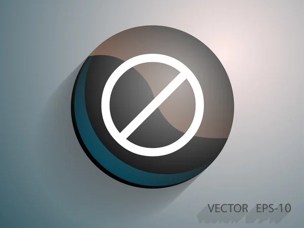 Icono plano de una prohibición — Vector de stock